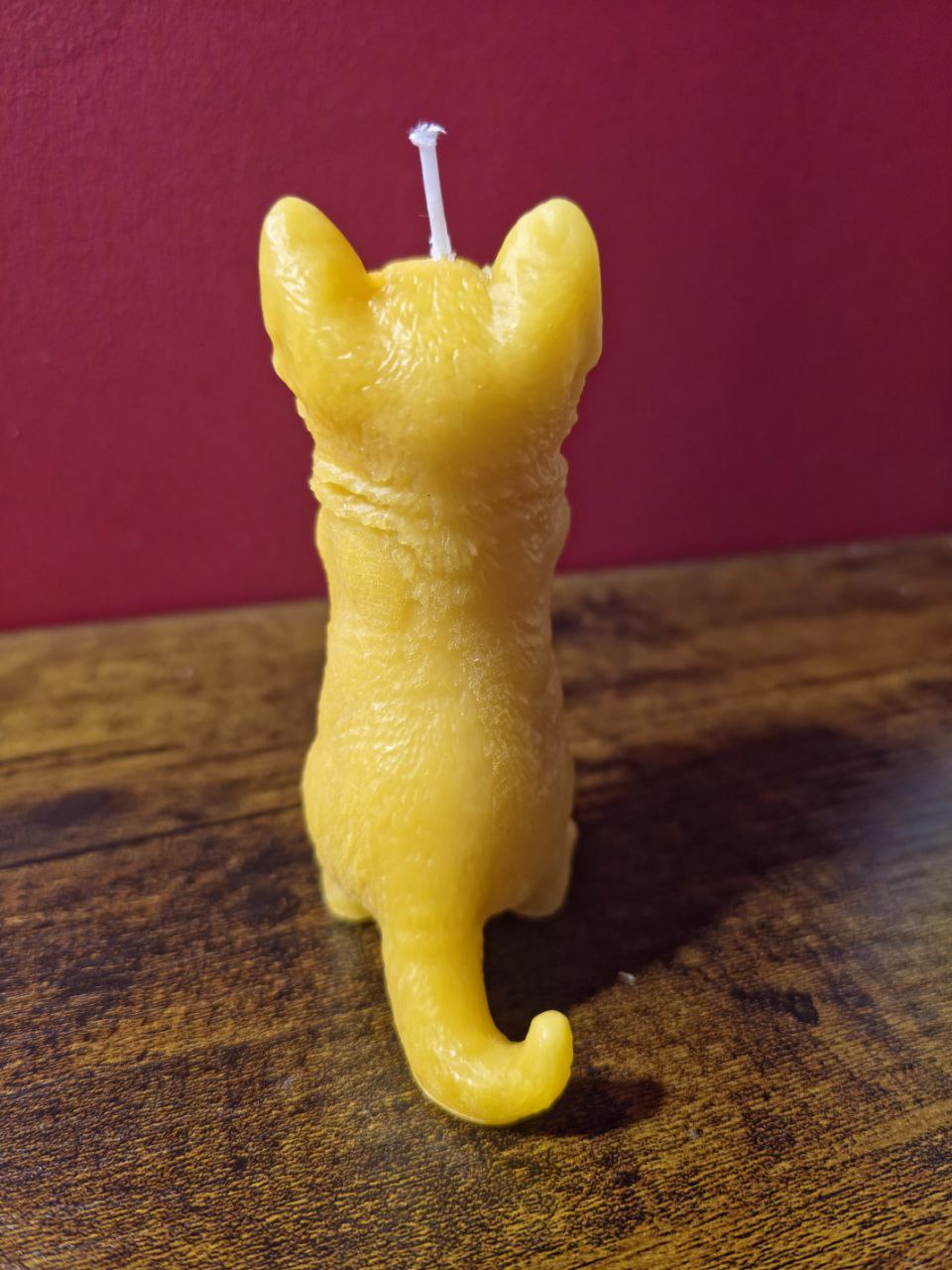 Handmade Pure Beeswax Cat Candle – Natural Honey Scent, Cute Decorative Gift