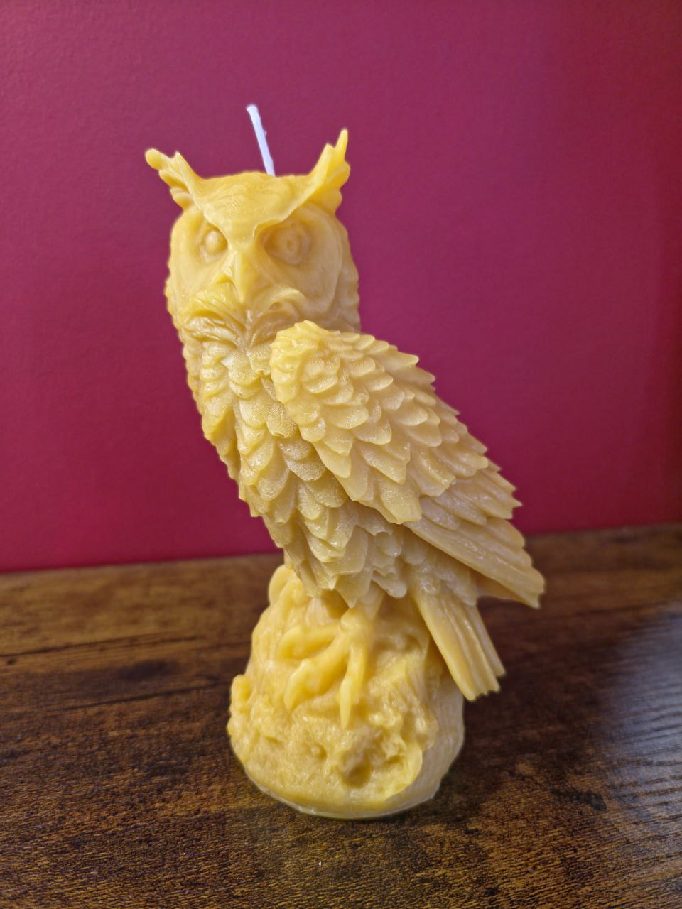 Handmade 100% Pure Beeswax Candle MAJESTIC OWL