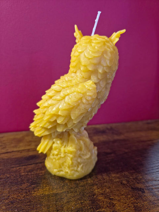 Handmade 100% Pure Beeswax Candle MAJESTIC OWL