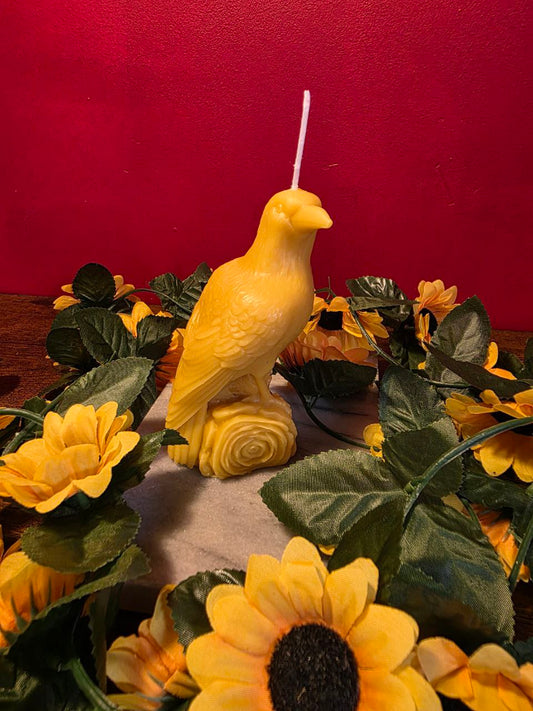 Golden Crow - pure beeswax candle
