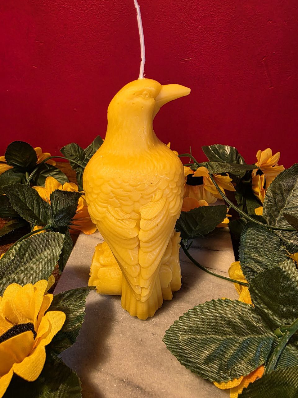 Golden Crow - pure beeswax candle