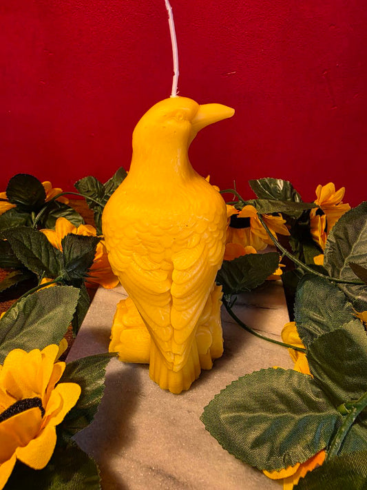 Golden Crow - pure beeswax candle