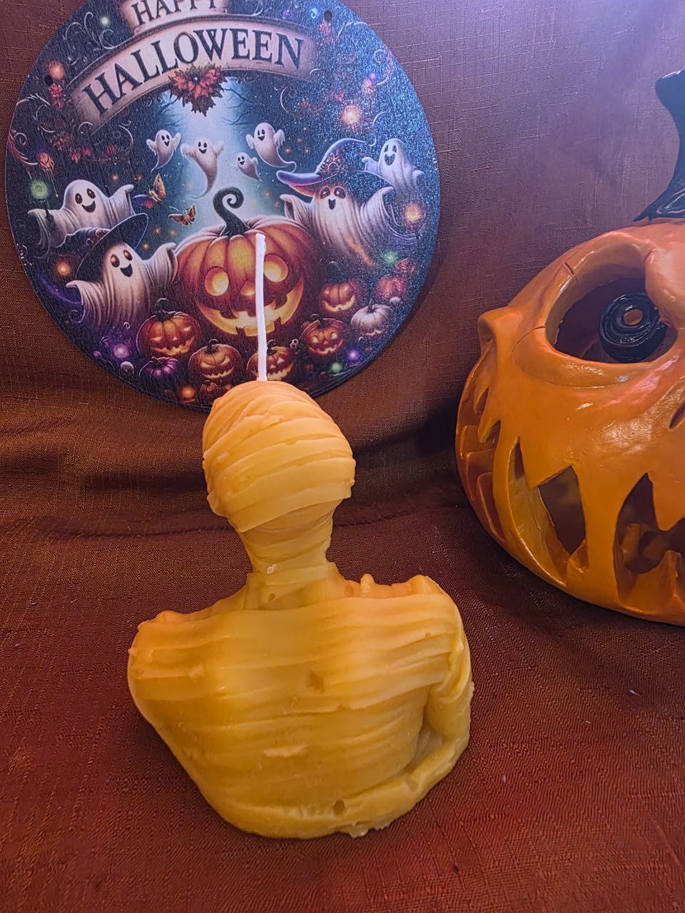 Egyptian Mummy - Halloween - pure beeswax candle